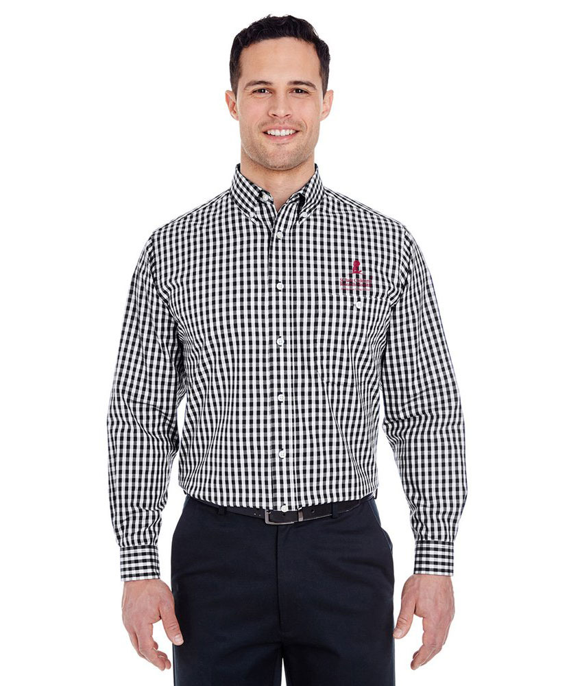 black and white gingham mens dress shirt